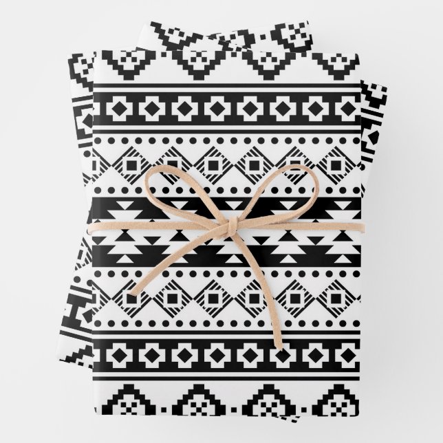 Modernes Bohemisches Aztec-Motiv Geschenkpapier Set (Beispiel)