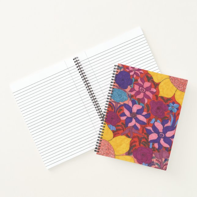 Modernes Bohemisches BlumenNotebook Notizbuch (Innenseite)