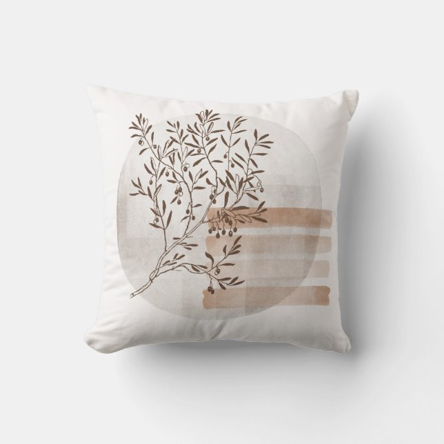 Modernes Bohemisches Foliage-Kissen Kissen (Vorderseite)