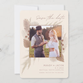 Modernes Bohemisches Foto Pampas Grass Save The Date