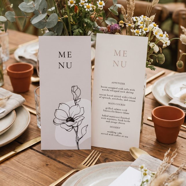 Modernes Bohemisches Hochzeitmenü Menükarte (Von Creator hochgeladen)