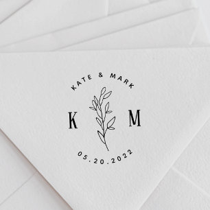 Modernes Bohemisches Hochzeitmonogramm Save the Da Permastempel