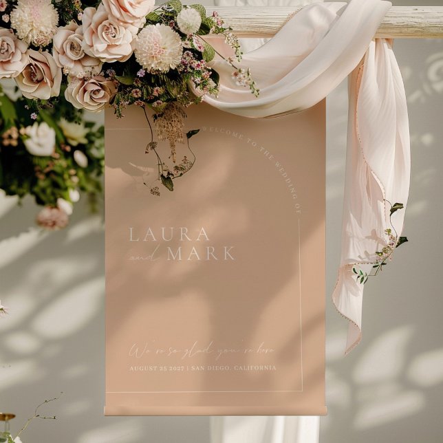 Modernes Bohemisches Tan Arch Wedding Welcome Post Poster (Modern Bohemian Tan Arch Wedding Welcome Poster)