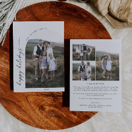 Modernes Boho Arch Holiday Foto Jahr der Überprüfu Feiertagskarte