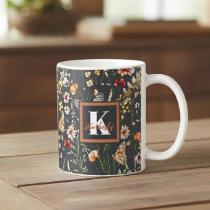 Modernes Boho-Blumenmonogramm Kaffeetasse