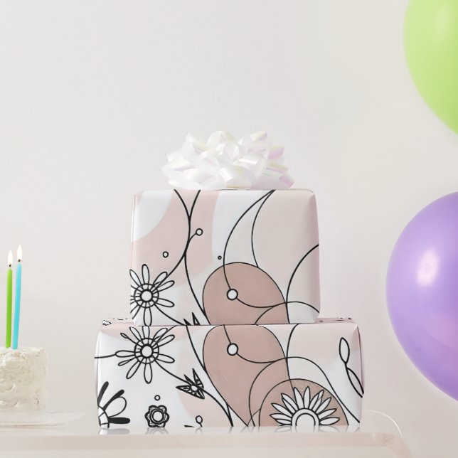 Modernes Boho Chic Abstrakt-braune Dekor Geschenkpapier (Partygeschenke)