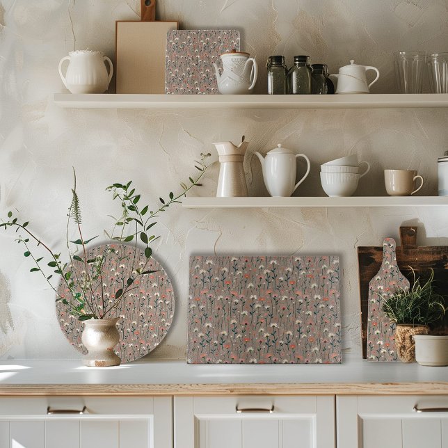 Modernes Boho Chic Wildblume Muster Cutting Board Schneidebrett (Von Creator hochgeladen)