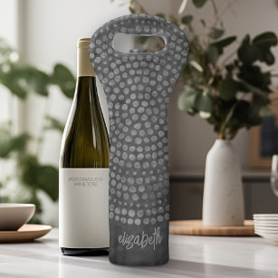 Modernes Boho Dot-Muster mit einem Bounce-Skriptna Weintasche