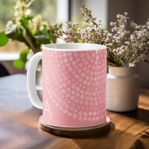 Modernes Boho Dot Muster mit Monogramm Kaffeetasse