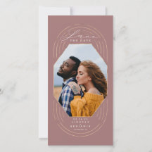Modernes Boho Dusty Rose & Gold Save the Date Foto
