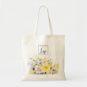 Modernes Boho farbenfrohe Rose Blumengeschäft-Logo Tragetasche