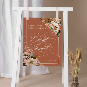 Modernes Boho Floral Brautparty Begrüßungszeichen Poster