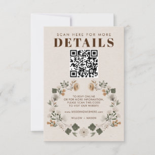 Modernes Boho Folk Wedding RSVP Details QR Code
