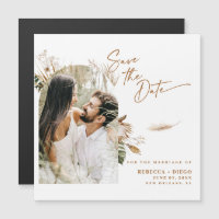 Modernes Boho Foto Save the Date Magnetkarte