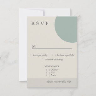 Modernes Boho Geometric Abstrakt Green Grey Menu RSVP Karte