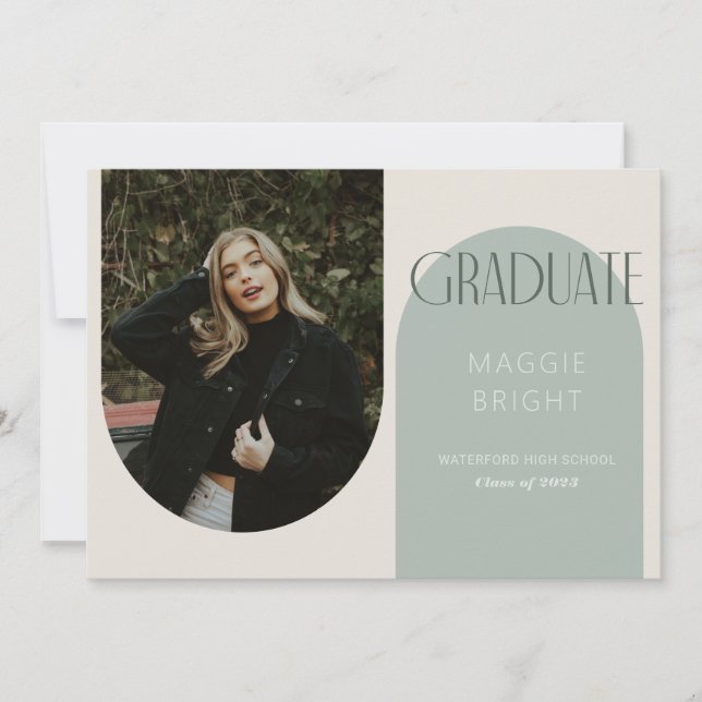 Modernes Boho Graduiertenhaus Ankündigung des offe (Vorderseite)