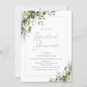 Modernes Boho Greenerage Foliage Brautparty Einladung