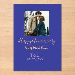 Modernes boho Happy-Jubiläum geben den Namen blue  Acryleinladungen