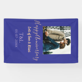 Modernes boho Happy-Jubiläum geben den Namen blue  Banner