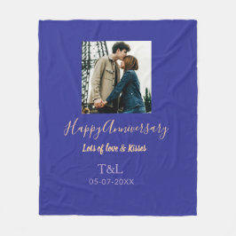 Modernes boho Happy-Jubiläum geben den Namen blue  Fleecedecke