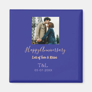 Modernes boho Happy-Jubiläum geben den Namen blue Magnet