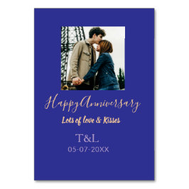 Modernes boho Happy-Jubiläum geben den Namen blue  Tischnummer