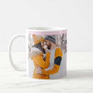 Modernes boho Happy Jubiläum Namensdatum orange hi Kaffeetasse
