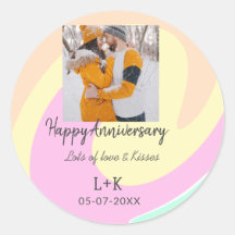 Modernes boho Happy Jubiläum Namensdatum orange hi