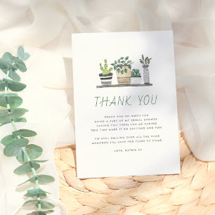 Modernes Boho Houseplants Brautparty Vielen Dank Dankeskarte