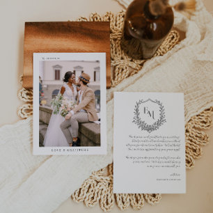 Modernes Boho-Monogramm   Foto-Hochzeits-Dankeschö Dankeskarte