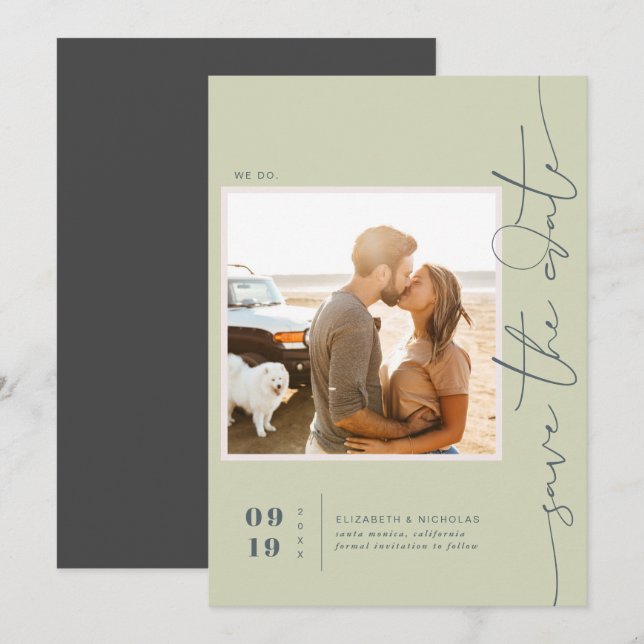 Modernes Boho Ocean Glass | FOTO SAVE THE DATE (Vorne/Hinten)