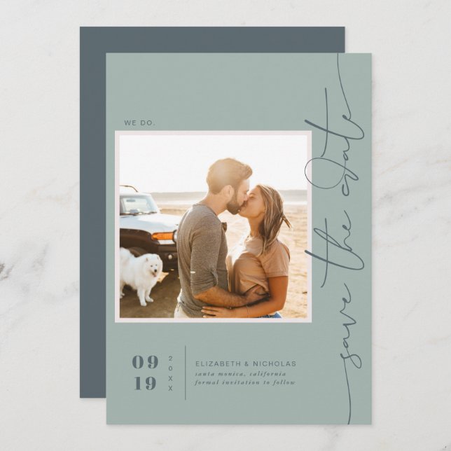 Modernes Boho Ocean Glass | FOTO SAVE THE DATE (Vorne/Hinten)