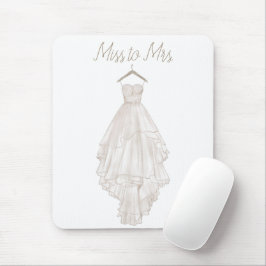Modernes Boho Pink Blumenkleid Mousepad