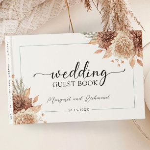 Modernes Boho Terracotta Floral Wedding Gästebuch