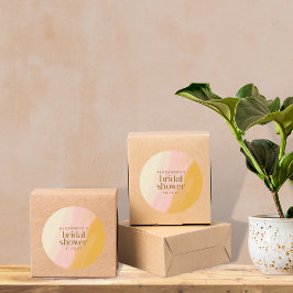 Modernes Boho Wasserfarbe Rosa Gelbes Brautparty Runder Aufkleber