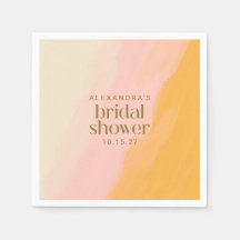 Modernes Boho Wasserfarbe Rosa Gelbes Brautparty