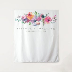 Modernes Boho Watercolor Blume Foto Stand Hintergr Wandteppich