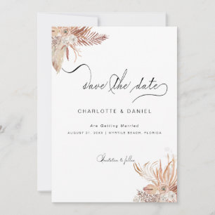 Modernes Boho Whimsikkalligraphie-Skript Save The Date