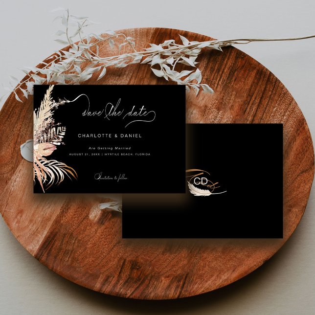 Modernes Boho Whimsikkalligraphie-Skript Save The Date (Von Creator hochgeladen)