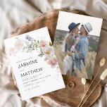 Modernes Boho Wildblume Wedding Foto Einladung<br><div class="desc">Sie suchen eine atemberaubende Einladung zum Set des Tons für Ihre bevorstehende Wildblume-thematische Hochzeit? Unsere Aquarell Wildblume Hochzeit Einladung ist die perfekte Wahl! Mit seinem wunderschönen Aquarelldesign aus zarten Wildblumen in sanften, romantischen Farbtönen wird diese Einladung Ihre Gäste beeindrucken. Unsere Hochzeitseinladung in Aquarellfarben ist aus hochwertigen Materialien gefertigt und professionell...</div>
