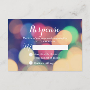 Modernes Bokeh beleuchtet Hochzeit UAWG RSVP Karte