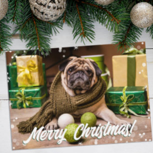 Modernes Bokeh Frohe Weihnachts-Foto Mitteilungskarte