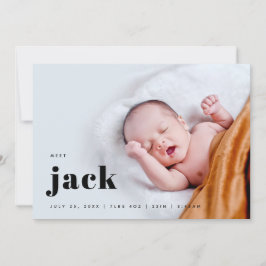 Modernes Bold Baby Birth Ankündigung