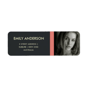 MODERNES BOLD PINK BLACK PERSONAL FOTO ADRESSE