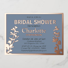 Modernes botanisches Blätter Brautparty Folieneinladung