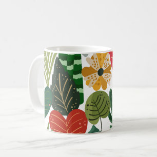 Modernes botanisches Blattmuster Kaffeetasse