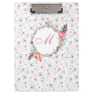 Modernes botanisches Blumenmuster Klemmbrett