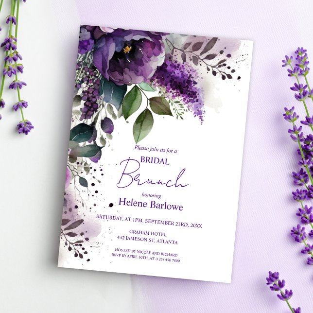 Modernes botanisches Brautparty mit floraler Atmos Einladung (Modern Floral Botanical Elegant Bridal Shower Invitation)