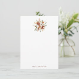 Modernes Botanisches Burgundy Bouquet Stationer Mitteilungskarte