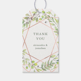 Modernes botanisches | Copper Look Vielen Dank Geschenkanhänger